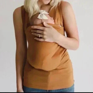 NWT Lulabu soothe shirt in camel size small NWT